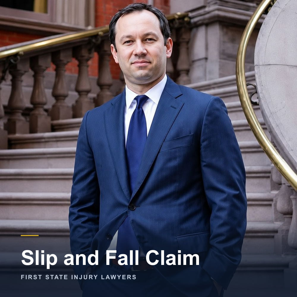 Slip and Fall Claim — Delaware personal injury attorney Peter K. Janczyk of First State Injury Lawyers, outside the firm's Wilmington office